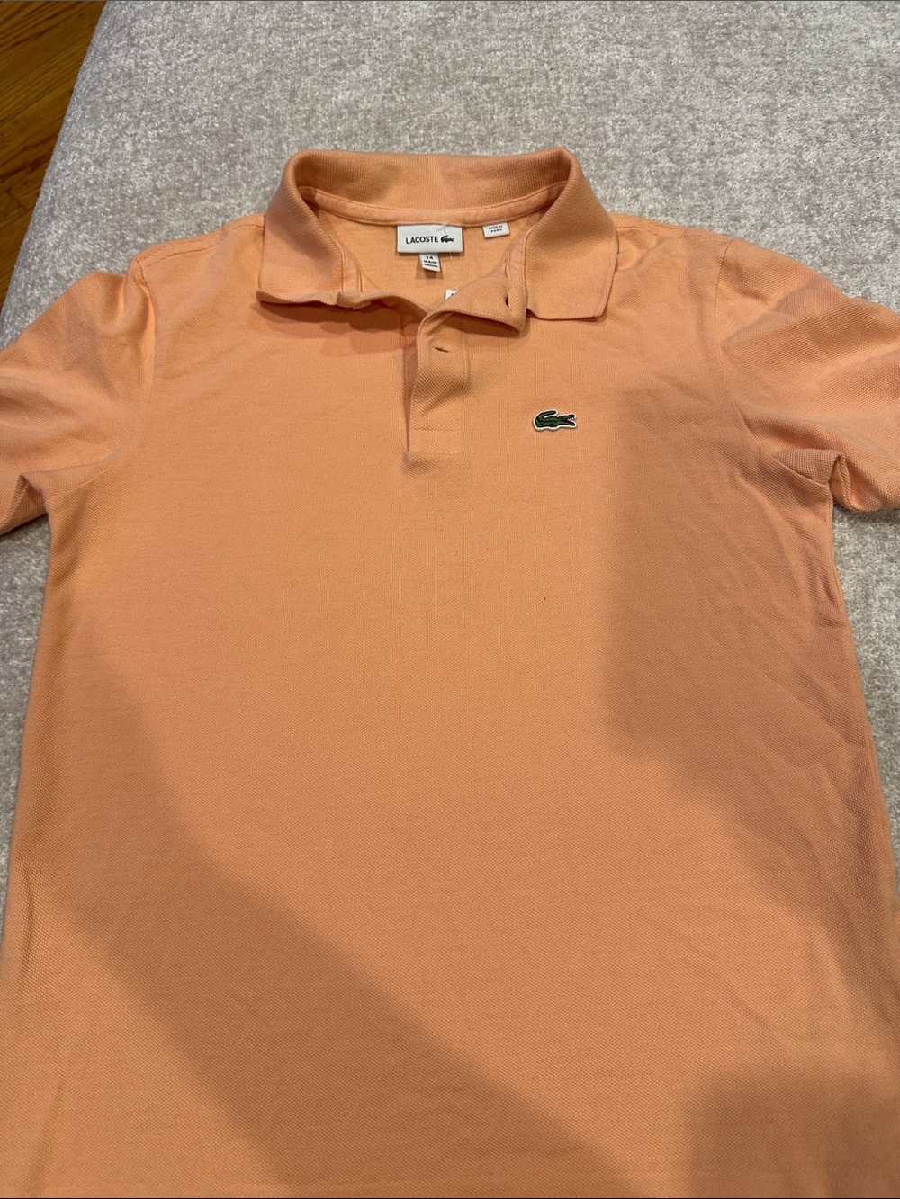 Lacoste Men’s Salmon/Peach Polo Shirt - Short Sleeve